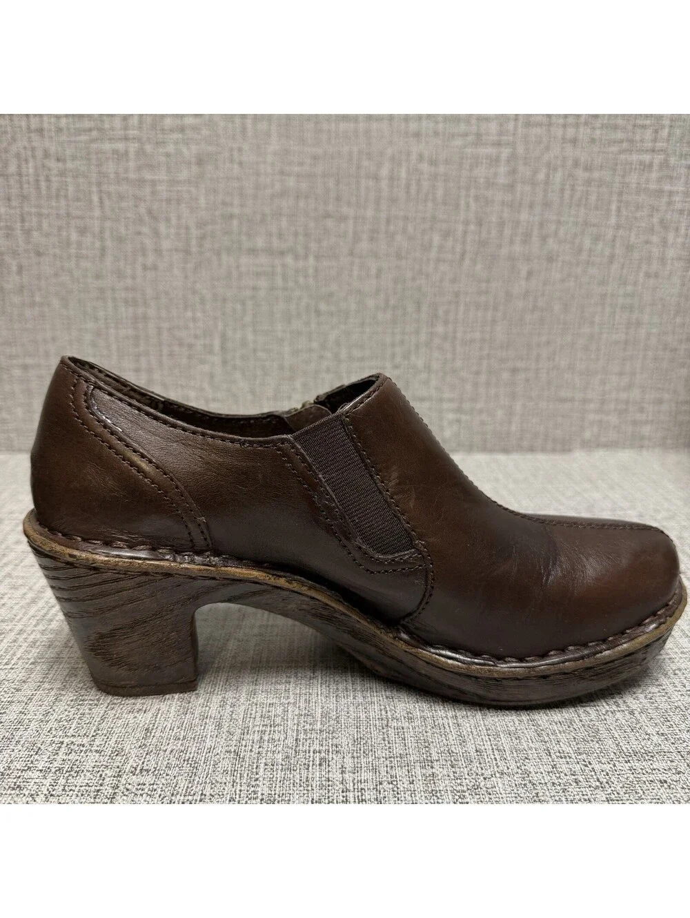 Born Shoes Womens Sz 7 M Brown Leather Madigan Mules Ankle Boots Zip Booties